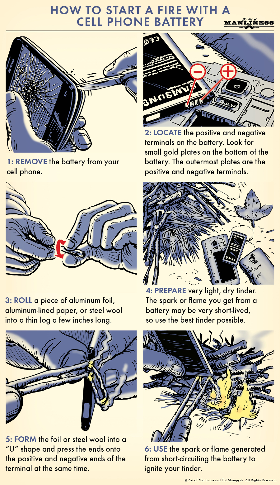 Learn how to start a fire using just a cell phone.