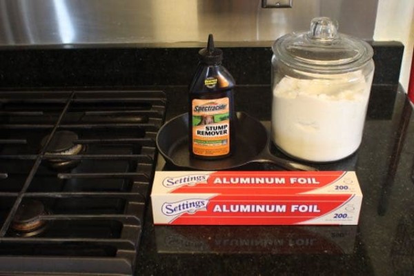 Diy smoke bomb supplies on a kitchen shelf.