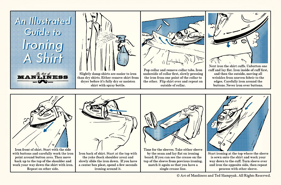 How to iron a dress shirt.