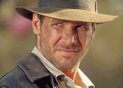 Harrison Ford in his early age while shooting of Indiana Jones movie.