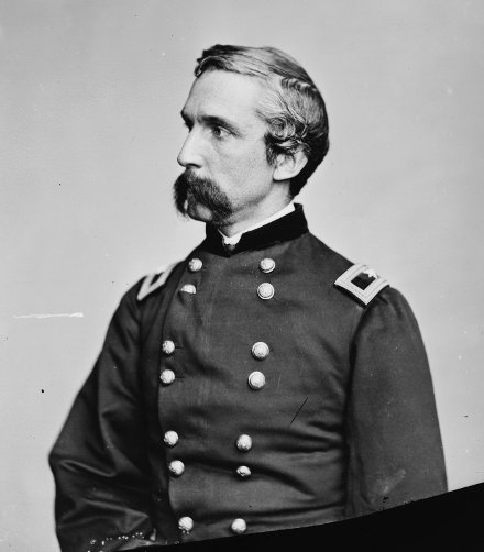 Joshua Chamberlain's portrait showing mustache.