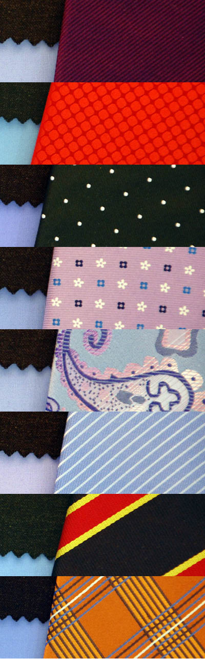 Pattern comparison of necktie with different colors. 