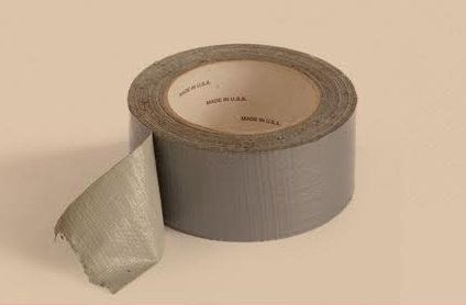 roll of duct tape on white background.