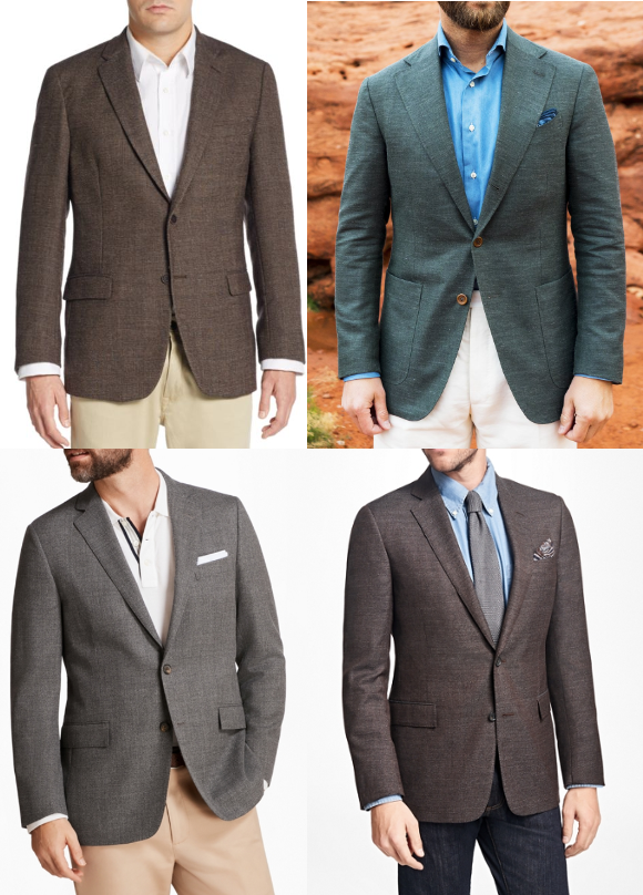 Hopsack sport coat in different colors.