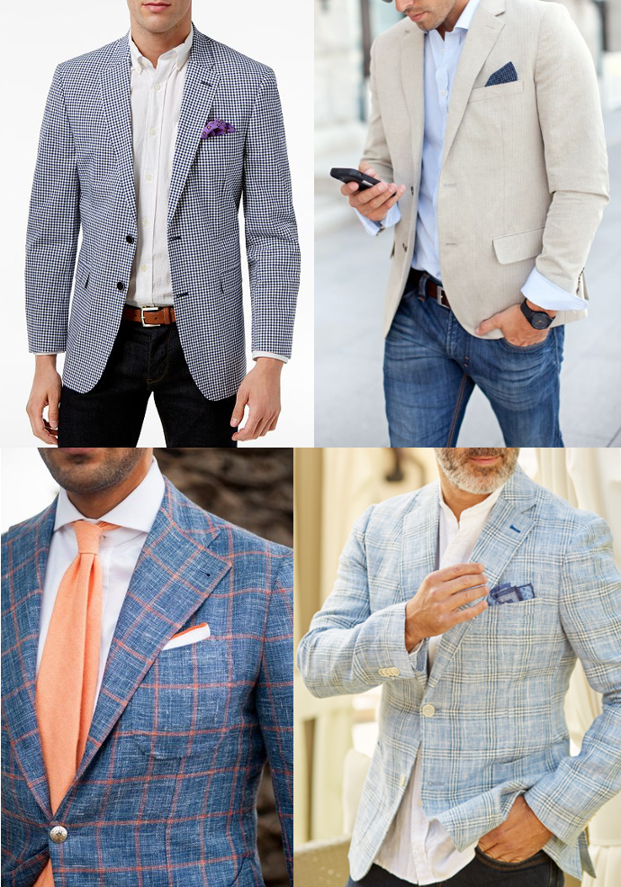 Thin warm weather sport coat in different colors.