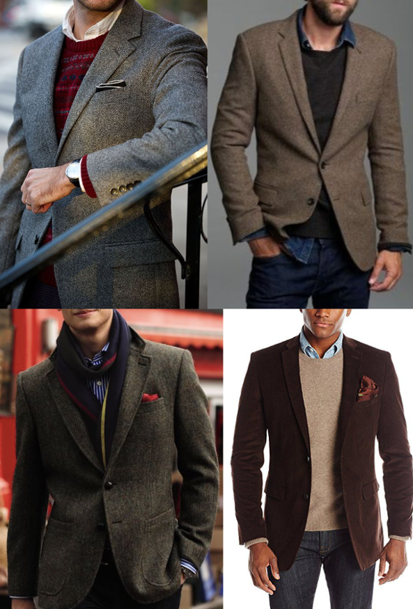 Cold weather sport coat in different shades.